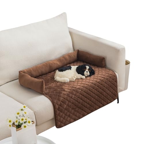 Jeeeun Pet Sofa Beds, Anti-Slip Pet Sofa Protector Mat for Dogs & Cats, Soft Washable Pile Pet Bed for Sofa, Crate, Floor, Car Seat (Coffee,90 * 90cm) von Jeeeun
