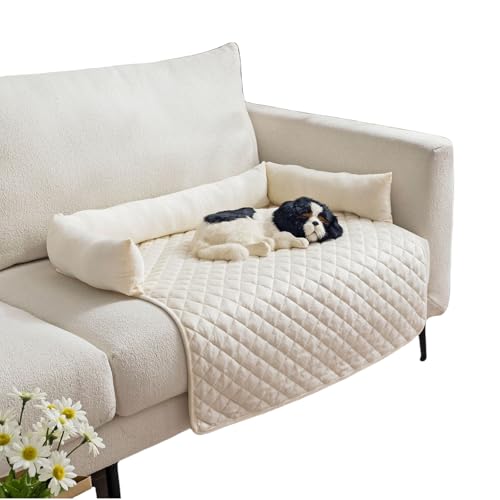 Jeeeun Pet Sofa Beds, Anti-Slip Pet Sofa Protector Mat for Dogs & Cats, Soft Washable Pile Pet Bed for Sofa, Crate, Floor, Car Seat (Off-White,75 * 120cm) von Jeeeun