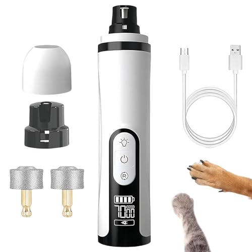 Jeeeun Silent Groom Pro Nail Grinder for Dogs and Cats - USB Rechargeable Cordless Pet Nail Trimmer with Quick Charge & Replacement Heads von Jeeeun