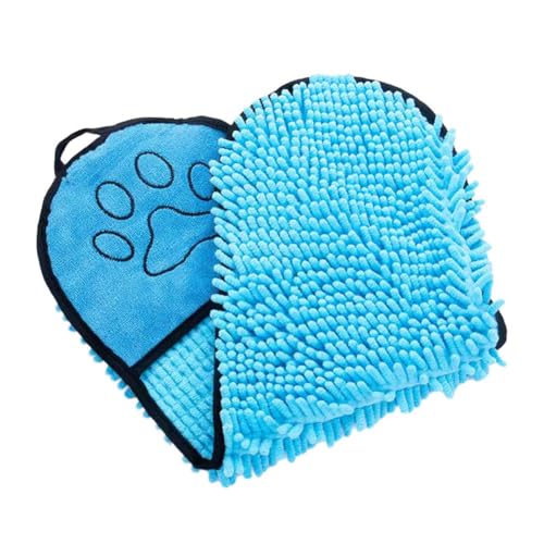 Jeenuuder A Badetuch für Hunde, zum Trocknen, saugfähiges Badetuch aus Faser für Katzen, praktisch für die Reinigung von Haustieren von Jeenuuder