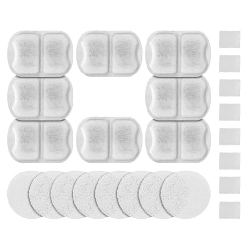 Jeenuuder Ersatz-Wasserfilter für Katzen – für Wasser aus Edelstahl, 7 l/230 oz/1,8 g – 8 Sets Filter und Schwämme von Jeenuuder