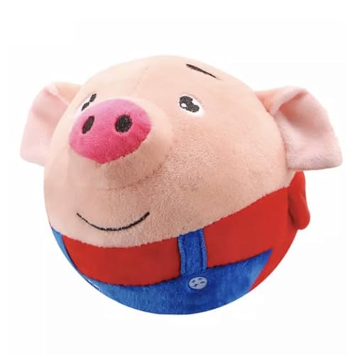 Jeenuuder Interaktives Plüschtier für Hunde, Spielzeug in Ballform für Hunde, elektronisches Spielzeug, waschbar, aus Plüsch für Hunde mit Cartoon-Schwein, B von Jeenuuder