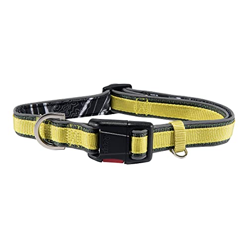Jeep Off-Road Premium Hundehalsband, strapazierfähiges, verstellbares Gurtbandhalsband mit reflektierenden Paspeln, olivgrün, S/M von Jeep