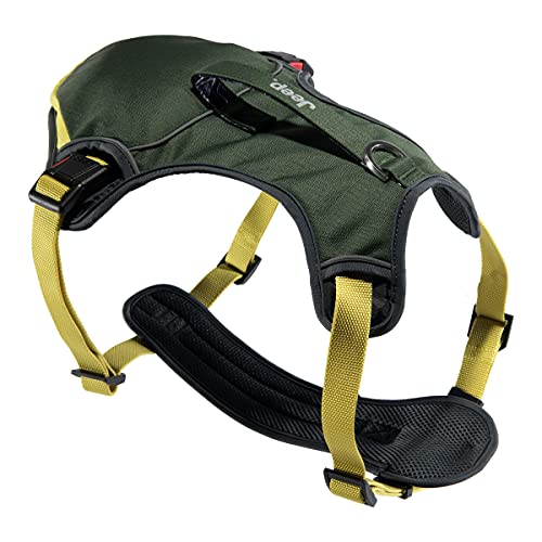 Jeep Offroad Hundegeschirr, verstellbares Gurtband mit Ripstop-Gewebe und Schnellhaltegriff, Olivgrün, Größe S Jeep Offroad Hundegeschirr, verstellbares Gurtband mit Ripstop-Gewebe und Schnellhaltegriff, Olivgrün, Größe S von Jeep