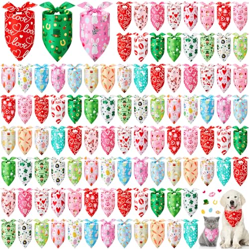 Jeere Hundehalstücher für den Urlaub, groß, irische Oster-Hundehalstücher für Hunde, verstellbar, dreieckig, weiches Kleeblatt, Hundehalstücher für kleine bis große Hunde, Katzen, Valentinstag, von Jeere