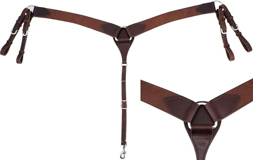 Jeereal Working Tack Brusthalsband, Schwerölgeschirr, Leder-Brusthalsband, Westernpferd, Halfter und Brusthalsband-Set (Braun) von Jeereal