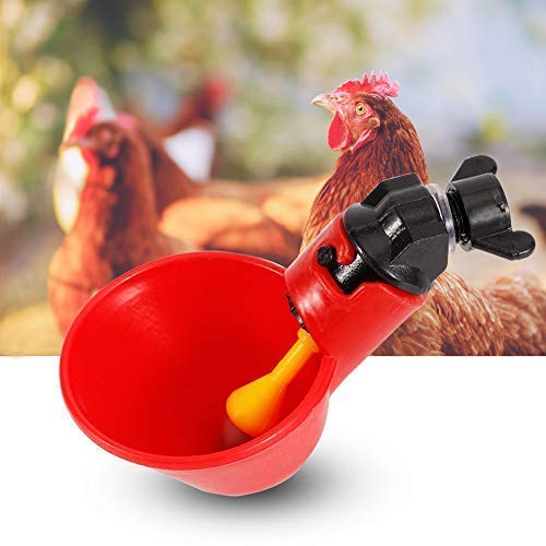Jeffergarden 5 pcs Automatische Drinker Cups Huhn Geflügel Trinker Kunststoff Chicken Drinker Dispenser Cups für Hühner Water Drinking Geflügel Wasser Feeder (Schraubwasser) von Jeffergarden