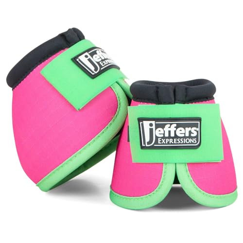 Jeffers Ballistische Hufglocken für Pferde, Rosa und Limette, Größe L, stoßdämpfender Hufschutz für Pferde, sicherer Doppel-Klettverschluss, perfekt für Reisen, Training und Reiten Jeffers Ballistische Hufglocken für Pferde, Rosa und Limette, Größe L, stoßdämpfender Hufschutz für Pferde, sicherer Doppel-Klettverschluss, perfekt für Reisen, Training und Reiten von Jeffers
