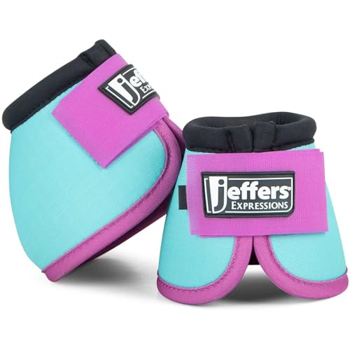 Jeffers Ballistische Hufglocken für Pferde, Türkis und Lila, Größe M, stoßdämpfender Hufschutz für Pferde, sicherer Doppel-Klettverschluss, perfekt für Reisen, Training und Reiten Jeffers Ballistische Hufglocken für Pferde, Türkis und Lila, Größe M, stoßdämpfender Hufschutz für Pferde, sicherer Doppel-Klettverschluss, perfekt für Reisen, Training und Reiten von Jeffers