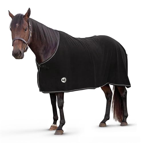 Jeffers Equine Elite Fleecedecke für Pferde, 200,3 cm, weich, verstellbare Passform, leicht, pflegeleicht, feuchtigkeitsableitend, kühlendes Bettlaken mit Sattelgurt, für nach dem Training, Reisen für Jeffers Equine Elite Fleecedecke für Pferde, 200,3 cm, weich, verstellbare Passform, leicht, pflegeleicht, feuchtigkeitsableitend, kühlendes Bettlaken mit Sattelgurt, für nach dem Training, Reisen für von Jeffers