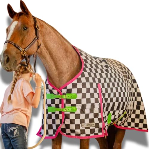 Jeffers Expression 1200 Denier Standard-Hals-Pferdedecke, Skater-Cowgirl, 175,3 cm, wasserdichte, atmungsaktive Pferdedecke mit 240 g Polyfill, idealer Schutz für den Winter, mittelschwer von Jeffers