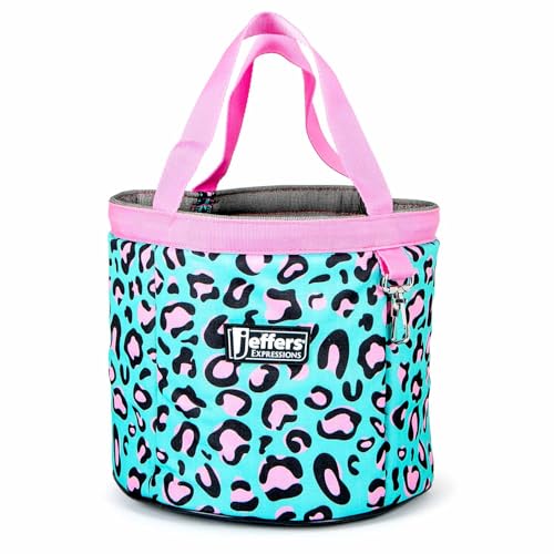 Jeffers Expression Fellpflegetasche, Party-Gepardenmotiv, robuster Ripstop-Organizer mit Taschen für Pferdepflege-Werkzeuge, leicht zu transportieren, Nylonriemen, kompakte Aufbewahrung für Stall von Jeffers