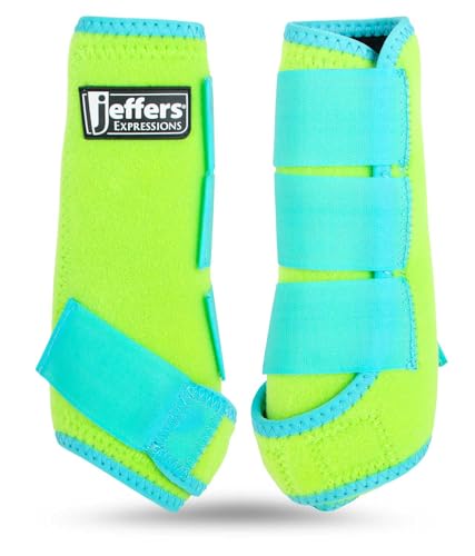 Jeffers Expression Neon Pferdestiefel – Limette & Türkis, atmungsaktives Neopren, sichere Klettverschlüsse, langlebiger Premium-Schutz für Springtraining & Trail-Reiten – vorne & hinten, Größe M Jeffers Expression Neon Pferdestiefel – Limette & Türkis, atmungsaktives Neopren, sichere Klettverschlüsse, langlebiger Premium-Schutz für Springtraining & Trail-Reiten – vorne & hinten, Größe M von Jeffers
