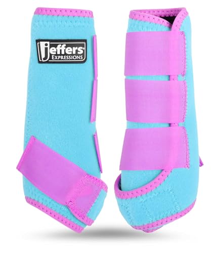 Jeffers Expression Neon Pferdestiefel – Türkis & Lila, Atmungsaktives Neopren, Sichere Klettverschlüsse, Langlebiger Premium-Schutz für Springtraining & Trail-Reiten – vorne & hinten, Größe S Jeffers Expression Neon Pferdestiefel – Türkis & Lila, Atmungsaktives Neopren, Sichere Klettverschlüsse, Langlebiger Premium-Schutz für Springtraining & Trail-Reiten – vorne & hinten, Größe S von Jeffers