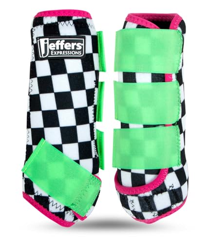 Jeffers Expression Schützende Pferdestiefel Skater Cowgirl Klein - Sichere Neopren Beinschützer Bequeme Passform Langlebige Klettverschlüsse Front & Hind Unterstützung Zubehör für Training, Reisen & von Jeffers