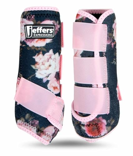 Jeffers Expression Schutzgamaschen Rosengarten, Medium - Sichere Neopren-Beinschützer, bequeme Passform, strapazierfähige Klettbänder, Vorder- & Hinterstütze, Zubehör für Training, Reisen & Reiten von Jeffers