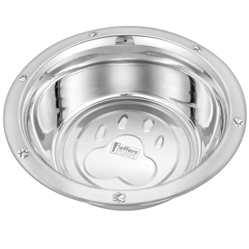 Jeffers Futternapf aus Edelstahl für Haustiere – geprägter Pfotenabdruck, breite Lippe, rutschfest, spülmaschinenfest, rostbeständiger Metall-Futternapf für Hunde und Katzen, für drinnen und draußen Jeffers Futternapf aus Edelstahl für Haustiere – geprägter Pfotenabdruck, breite Lippe, rutschfest, spülmaschinenfest, rostbeständiger Metall-Futternapf für Hunde und Katzen, für drinnen und draußen von Jeffers