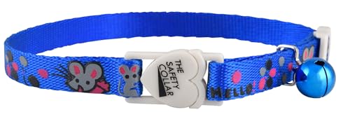 Jeffers Haustier-Katzenhalsband mit Glöckchen – strapazierfähiges Sicherheitshalsband aus Kunststoff für Kätzchen & ausgewachsene Katzen, verstellbar, einlagig, Nylon, für drinnen und draußen, Hello Jeffers Haustier-Katzenhalsband mit Glöckchen – strapazierfähiges Sicherheitshalsband aus Kunststoff für Kätzchen & ausgewachsene Katzen, verstellbar, einlagig, Nylon, für drinnen und draußen, Hello von Jeffers