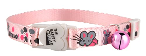 Jeffers Haustier-Katzenhalsband mit Glöckchen – strapazierfähiges Sicherheitshalsband aus Kunststoff für Kätzchen & ausgewachsene Katzen, verstellbares einlagiges Nylon, Innen- und Außenbereich von Jeffers