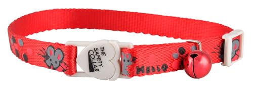 Jeffers Haustier-Katzenhalsband mit Glöckchen – strapazierfähiges Sicherheitshalsband aus Kunststoff für Kätzchen & ausgewachsene Katzen, verstellbares einlagiges Nylon, für Innen- und Außenbereich Jeffers Haustier-Katzenhalsband mit Glöckchen – strapazierfähiges Sicherheitshalsband aus Kunststoff für Kätzchen & ausgewachsene Katzen, verstellbares einlagiges Nylon, für Innen- und Außenbereich von Jeffers