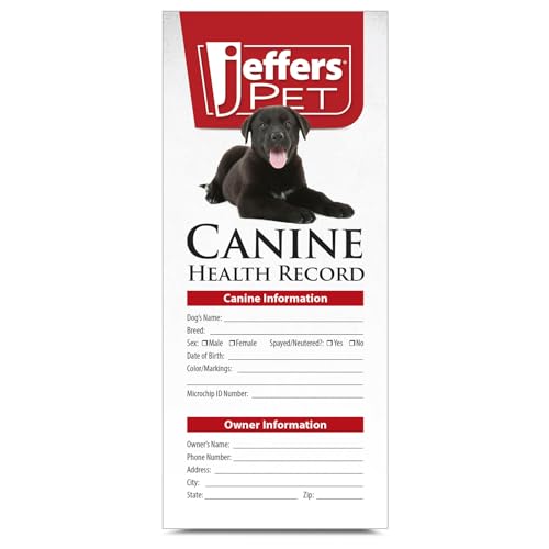 Jeffers Hunde-Gesundheitsaufzeichnungen, Einzelpackung – Gesundheitstracker & Monitor-Logbuch für Impfungen, Behandlung und Wellness, inklusive Besitzerinformationen, Tierärztliche Aufzeichnung von Jeffers