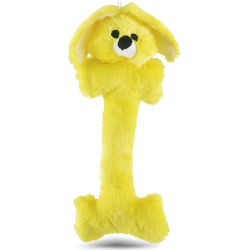 Jeffers Hundespielzeug aus Plüsch mit Quietscher, gelber Hase, 35,6 cm, weicher Knisterstoff, sicher und langlebig, gesunder Spaß für kleine und mittelgroße Hunde, interaktives Spielen, Apportieren von Jeffers