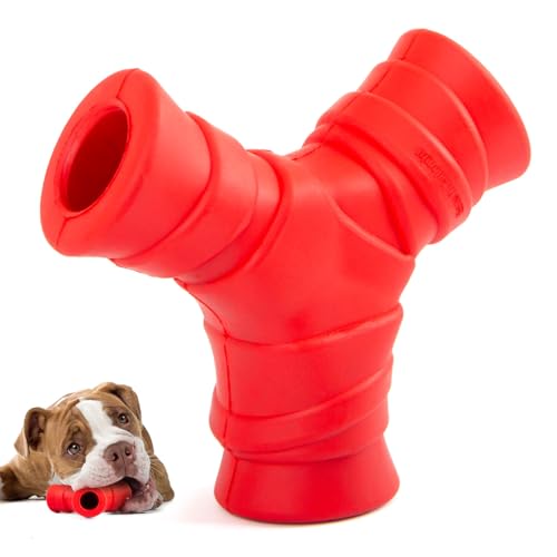 Jeffers Kauspielzeug für Hunde, Naturkautschuk, Rot, Medium, Vanilleduft, langlebig, ungiftig, spülmaschinenfest, interaktives Apportier- und Zerrspielzeug, perfekt für das Training von mittleren von Jeffers