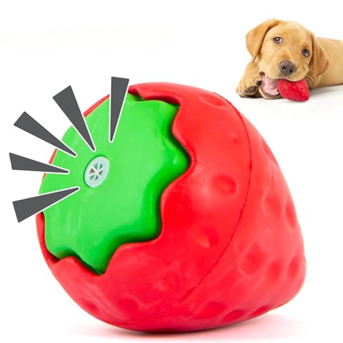 Jeffers Kauspielzeug für Hunde aus Naturkautschuk, quietschende Erdbeere, klein, Vanilleduft, langlebig, ungiftig, spülmaschinenfest, interaktives Apportier- und Zerrspielzeug, perfekt für das Jeffers Kauspielzeug für Hunde aus Naturkautschuk, quietschende Erdbeere, klein, Vanilleduft, langlebig, ungiftig, spülmaschinenfest, interaktives Apportier- und Zerrspielzeug, perfekt für das von Jeffers