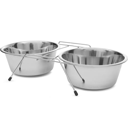 Jeffers Niedriger Futternapf aus Edelstahl, 77420D, rutschfester Rahmen, spülmaschinenfest, ideal für Wasser und Futter für Hunde und Katzen, BPA-frei, leicht zu reinigen von Jeffers