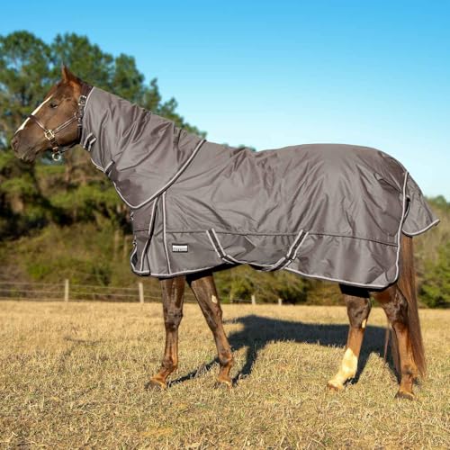 Jeffers Pappel Head Defense Pferdedecke mit abnehmbarem Hals, 1680 Denier, 190,5 cm, wasserdicht, atmungsaktiv, 360 g Polyfill, idealer Schutz für den Winter, schwer von Jeffers