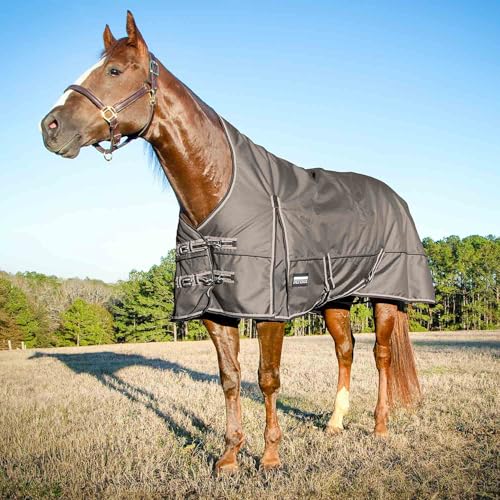 Jeffers Pappel Head Defense Weidedecke mit verlängertem Hals, 1680 Denier, Plymouth Brown 190,5 cm - 240 g Polyfill, wasserdicht, atmungsaktiv, idealer Schutz für den Winter, mittelschwer von Jeffers