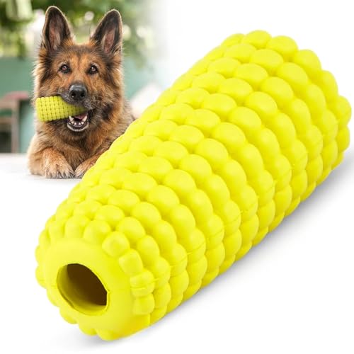 Jeffers Pet Kauspielzeug für Hunde, Naturkautschuk, gelber Mais, mittelgroß, Leckerli-Dosierung, Vanilleduft, langlebig, ungiftig, spülmaschinenfest, interaktives Apportier- und Zerrspielzeug von Jeffers