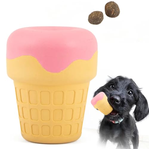 Jeffers Pet Kauspielzeug für Hunde aus Naturkautschuk, Eistüte, klein, Leckerli-Dosierung, Vanilleduft, langlebig, ungiftig, spülmaschinenfest, interaktives Apportier- und Zerrspielzeug – perfekt für von Jeffers