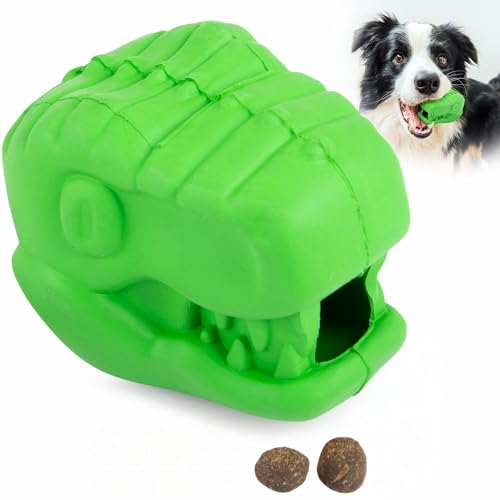 Jeffers Pet Kauspielzeug für Hunde aus Naturkautschuk, T-Rex-Form, groß, Leckerli-Dosierung, Vanilleduft, langlebig, ungiftig, spülmaschinenfest, interaktives Apportier- und Zerrspielzeug von Jeffers