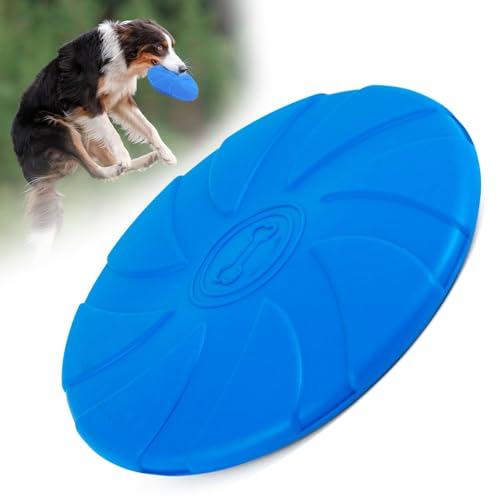 Jeffers Pet Kauspielzeug für Hunde aus Naturkautschuk – Blauer Knochenstempel Frisbee, Medium – Vanilleduft, langlebig, ungiftig, spülmaschinenfest, interaktives Apportier- und Zerrspielzeug – perfekt von Jeffers
