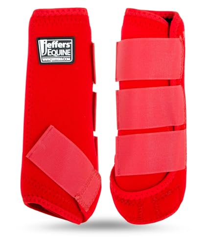 Jeffers Pferde-Schutzgamaschen Rot, Größe S – sichere Neopren-Beinschützer & bequeme Passform, strapazierfähige Klettbänder, Vorder- und Hinterstütze, Reitzubehör für Training, Reisen und Reiten Jeffers Pferde-Schutzgamaschen Rot, Größe S – sichere Neopren-Beinschützer & bequeme Passform, strapazierfähige Klettbänder, Vorder- und Hinterstütze, Reitzubehör für Training, Reisen und Reiten von Jeffers