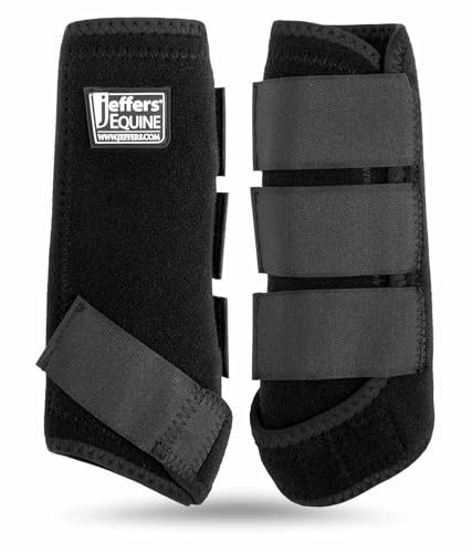 Jeffers Pferde-Schutzgamaschen schwarz, Größe M – sichere Neopren-Beinschützer & bequeme Passform, strapazierfähige Klettbänder, Vorder- und Hinterstütze, Reitzubehör für Training, Reisen und Reiten Jeffers Pferde-Schutzgamaschen schwarz, Größe M – sichere Neopren-Beinschützer & bequeme Passform, strapazierfähige Klettbänder, Vorder- und Hinterstütze, Reitzubehör für Training, Reisen und Reiten von Jeffers