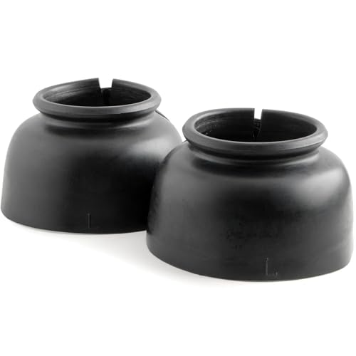 Jeffers Pferdestiefel für Pferde – robuster Gummi-Übergreifschutz, weich & langlebig mit Doppelriemenverschluss, schwarz – Reitsport Essentials für Training, Reisen & Sport – große Größe von Jeffers