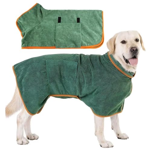 Hundehandtuch, super saugfähig, für Hunde und Katzen, zum Trocknen von Bademänteln, Grün, Größe M Hundehandtuch, super saugfähig, für Hunde und Katzen, zum Trocknen von Bademänteln, Grün, Größe M von JeiibrZui