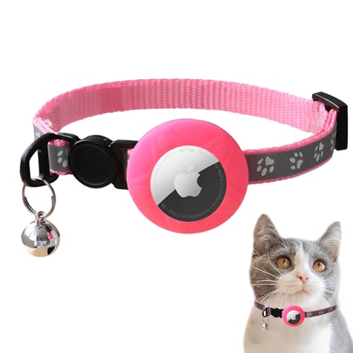 Katzenhalsband, reflektierender GPS-Tracker mit Apple AirTag-Halter, Sicherheitsschnalle, für kleine Katzen und Kätzchen, Rosa Katzenhalsband, reflektierender GPS-Tracker mit Apple AirTag-Halter, Sicherheitsschnalle, für kleine Katzen und Kätzchen, Rosa von JeiibrZui