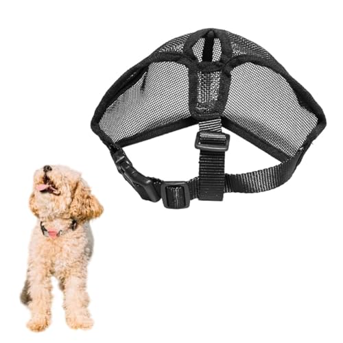 Maulkorb für Hunde mit kurzer Nase, verstellbar, atmungsaktiv, Netzstoff, Bulldogge, Anti-Bell- und Beiß-Trainingsmaske für Chihuahua, Mops (Größe M) von JeiibrZui