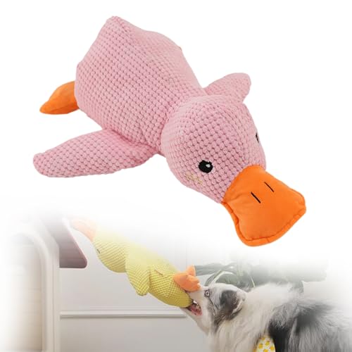 The Mellow Dog Calming Duck Dog Toy, Quack Quack Duck Dog Toy with Real Quack Sound, Quacking Duck Pull Toy (Pink,OneSize) von Jelaqmot