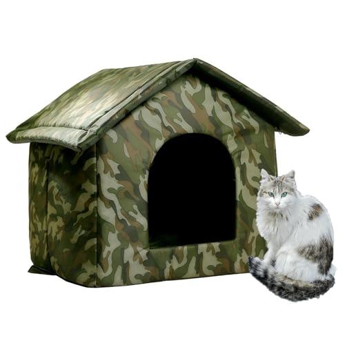 Katzenhaus für streunende Katzen im Freien, wasserdicht, faltbar, warmes Haustierzelt für den Winter, Wildkatzenhaus für gemütliche Unterschlupf für streunende und Outdoor-Katzen, wetterfest, Katzenhaus für streunende Katzen im Freien, wasserdicht, faltbar, warmes Haustierzelt für den Winter, Wildkatzenhaus für gemütliche Unterschlupf für streunende und Outdoor-Katzen, wetterfest, von Jemattely