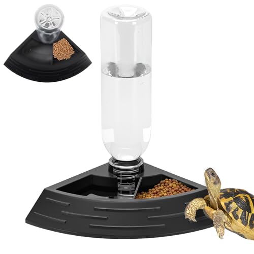 Jemmytu Schildkröten Wasserschale, Wasserspender Reptilien 2-in-1, Futterspender aus Plastik mit Flasche und Automatisierter Trink, Für Schildkröten, Eidechsen, Schlangen und andere Haustiere Jemmytu Schildkröten Wasserschale, Wasserspender Reptilien 2-in-1, Futterspender aus Plastik mit Flasche und Automatisierter Trink, Für Schildkröten, Eidechsen, Schlangen und andere Haustiere von Jemmytu