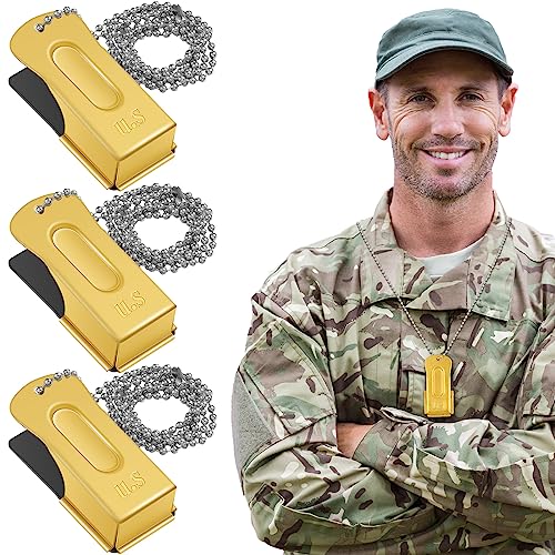 Jenaai 3 Stück Messing-Hundetrainings-Clicker-Halskette Signalisierung Cricket Clicker Haustiertraining für Welpen, Hunde und Katzen (Gold) von Jenaai