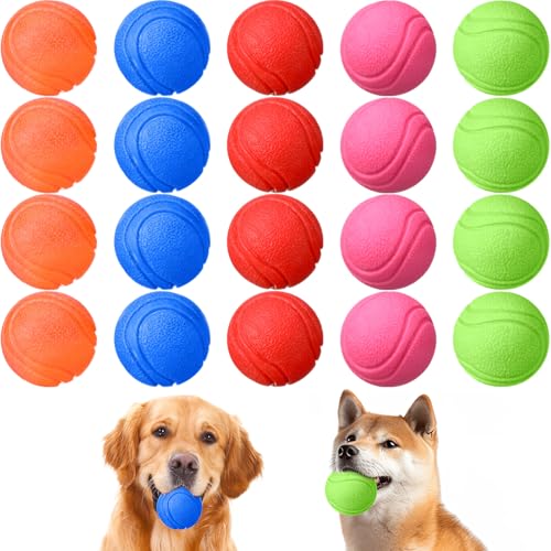 Jenaai Hundespielzeugbälle für Training, unzerstörbarer Hundeball, kaufest, Vollgummi, Hüpfball für Zahnreinigung, aggressive Kauer, 5 cm Durchmesser, bunt, 20 Stück Jenaai Hundespielzeugbälle für Training, unzerstörbarer Hundeball, kaufest, Vollgummi, Hüpfball für Zahnreinigung, aggressive Kauer, 5 cm Durchmesser, bunt, 20 Stück von Jenaai