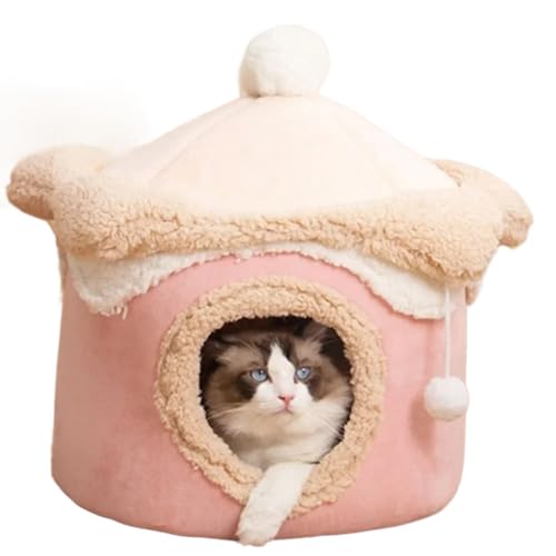 Jenbnoau Höhle für Katzen und Hunde, Warmes Winter-Tiefschlaf-Haustiernest, Geometrisches Eiscremehaus, Lustiges Komfortnest für Mittleres Rosa, 48 X 48 cm, Langlebig, Einfach zu Bedienen Jenbnoau Höhle für Katzen und Hunde, Warmes Winter-Tiefschlaf-Haustiernest, Geometrisches Eiscremehaus, Lustiges Komfortnest für Mittleres Rosa, 48 X 48 cm, Langlebig, Einfach zu Bedienen von Jenbnoau