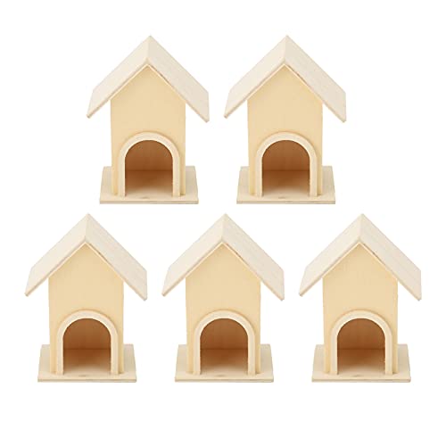 5 Stück Holz Vogelhaus, einzigartige DIY Vogelhäuschen Käfig Hängen Vogelhaus Außerhalb Handwerk Ornament Garten Terrasse Dekoration für Kinder zum Bauen Vogelhaus Bausatz Kunsthandwerk Gartenarbeit von Jenngaoo