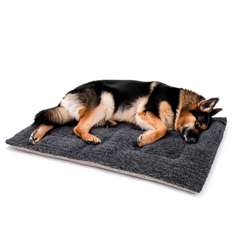Britisches Hundebett aus Wolle, maschinenwaschbar, gesteppt, Käfigunterlage mit Tweed-Basis, luxuriöses XL-Hundebett (121 x 76 cm), hergestellt in England von Jenny Wren