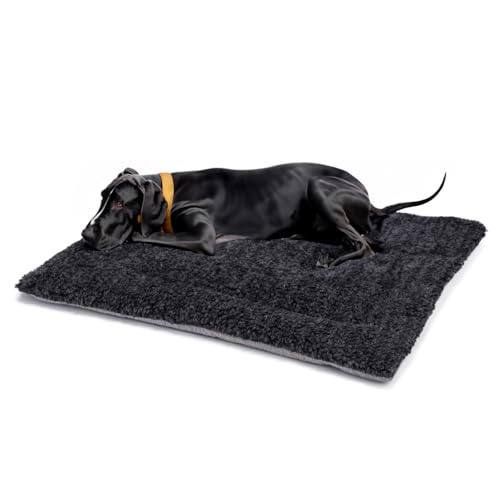 Britisches Hundebett aus Wolle, maschinenwaschbar, gesteppt, Käfigunterlage mit Tweed-Basis, luxuriöses XL-Hundebett (121 x 76 cm), hergestellt in England von Jenny Wren